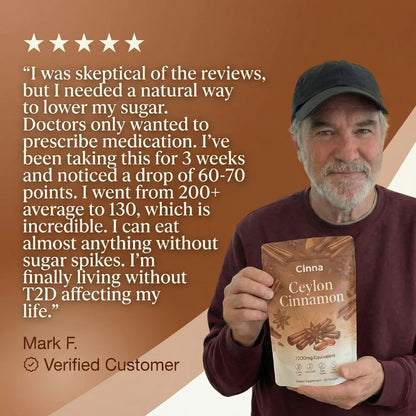 Cinna Ceylon Cinnamon - Naturally Reduces Insulin Resistance To Help T2D’s Lower A1C (Copy)