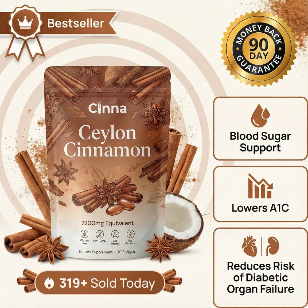 Cinna Ceylon Cinnamon - Naturally Reduces Insulin Resistance To Help T2D’s Lower A1C (Copy)